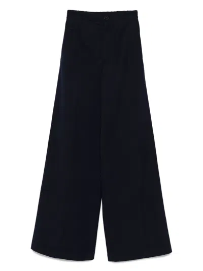 Forte Forte Cotton High-waisted Trousers In Blue