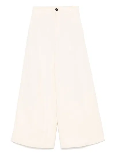 Forte Forte Cotton High-waisted Trousers In Sand