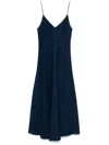 Forte Forte Cotton Denim Midi Dress With Frayed Edge
