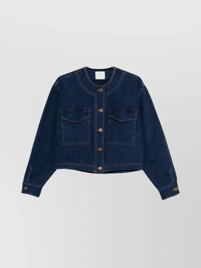 FORTE FORTE COTTON OVERSHIRT WITH CHEST AND PATCH POCKETS