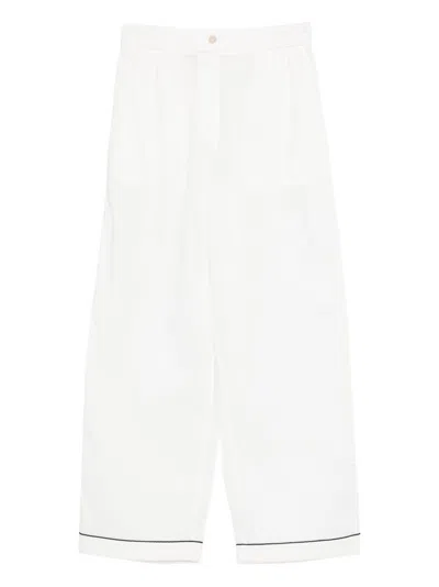 Forte Forte Cotton Pajama Trousers In White