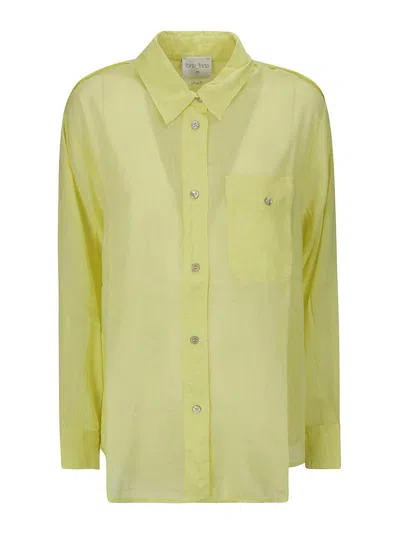 Forte Forte Cotton Silk Voile Oversized Shirt In Yellow