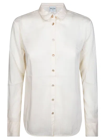 Forte Forte Cotton Silk Voile Regular Classic Collar Shirt In White
