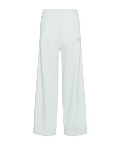 Forte Forte Diagonal Cotton Fleece Twisted Pant In Blue