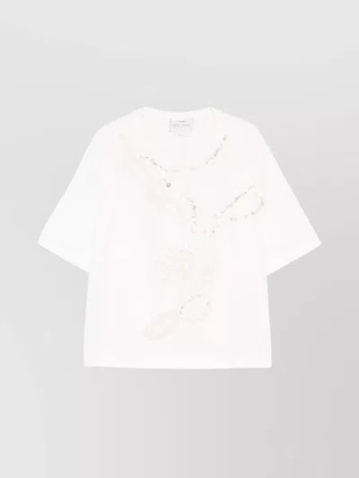 Forte Forte Cotton T-shirt Embroidered Embellishments In White