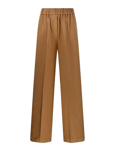 Forte Forte Cotton Trousers In Brown
