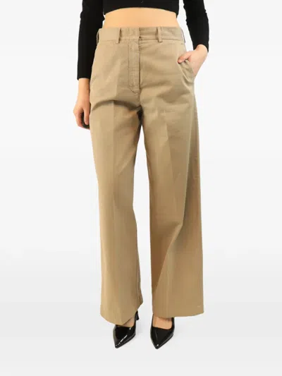 Pre-owned Forte Forte Cotton Trousers In Neutral