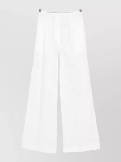 Forte Forte Cotton Trousers Wide Leg Side Pockets In White