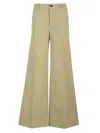 FORTE FORTE COTTON TWILL FLARED TROUSERS