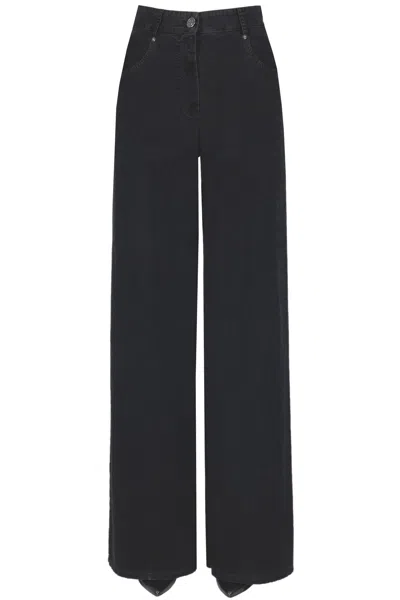 Forte Forte Cotton Wide Leg Trousers In Black