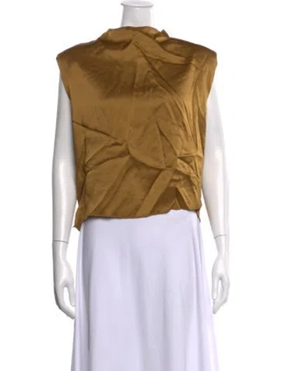 Pre-owned Forte Forte Cowl Neck Sleeveless Top W/ Tags In Yellow
