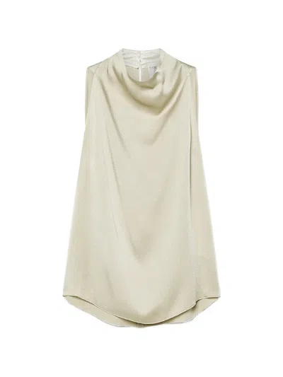 Forte Forte Cowl-neck Sleeveless Top In Silver