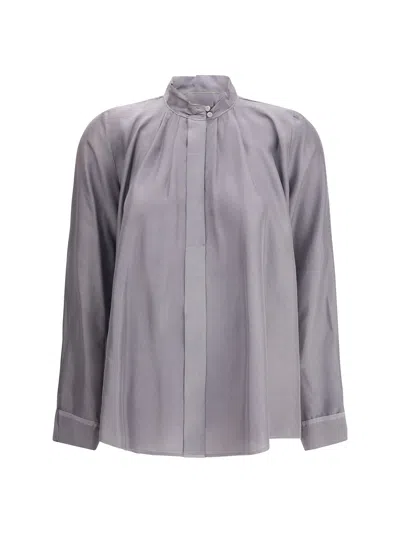 FORTE FORTE CRATER-COLLAR SHIRT IN HABOTAI SILK