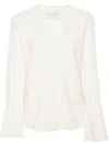 Forte Forte Crepe Long-sleeve Blouse In Neutrals