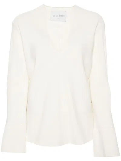 Forte Forte Crepe Long-sleeve Blouse In Neutrals