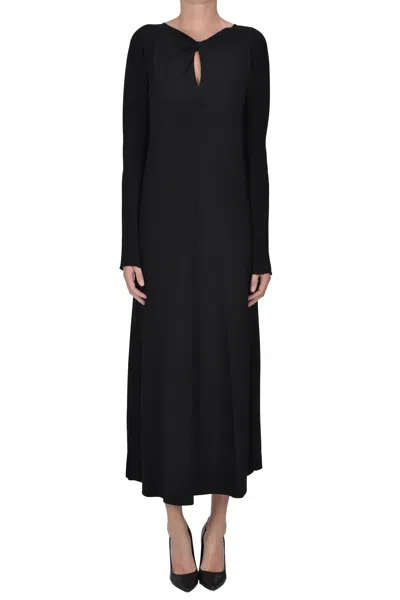 Forte Forte Crepè Midi Dress In Black