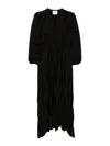 Forte Forte Forte_forte Plissé Satin Midi Dress In Black