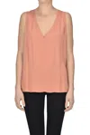 Forte Forte Forte_forte Double Georgette V Neck Top Clothing In Dark Pink