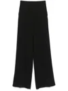Forte Forte Straight Leg Trousers Elastic Waistband In Black