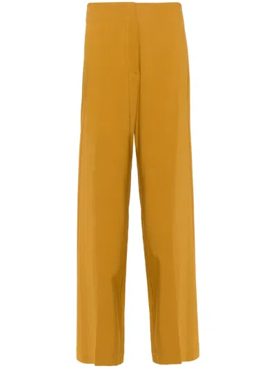 Forte Forte Low-waist Crepe Trousers In Brown