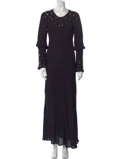 Pre-owned Forte Forte Crew Neck Long Dress In Black