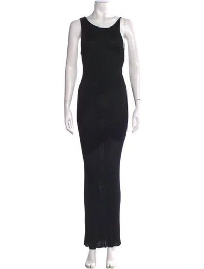 Pre-owned Forte Forte Crew Neck Long Dress In Black