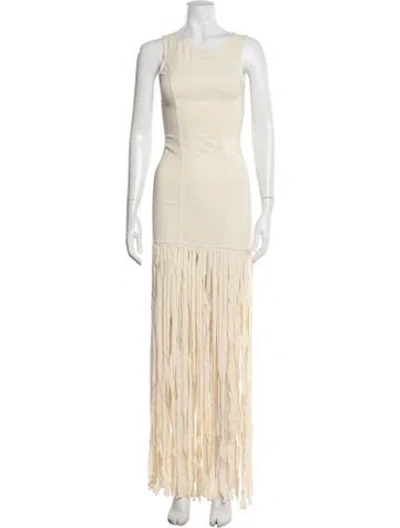 Pre-owned Forte Forte Crew Neck Long Dress In Neutrals