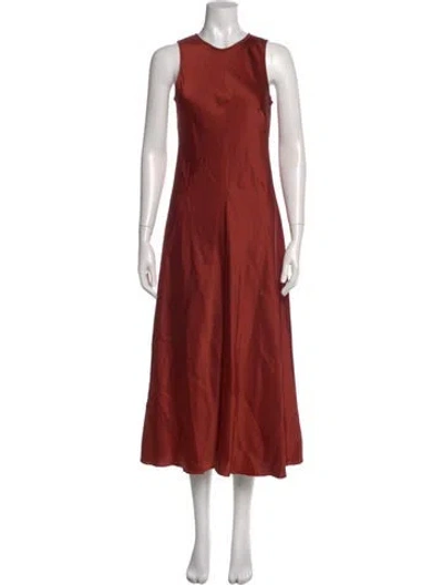 Pre-owned Forte Forte Crew Neck Long Dress In Orange