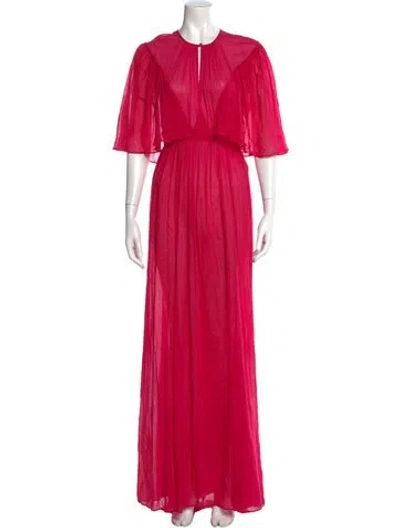 Pre-owned Forte Forte Crew Neck Long Dress In Pink