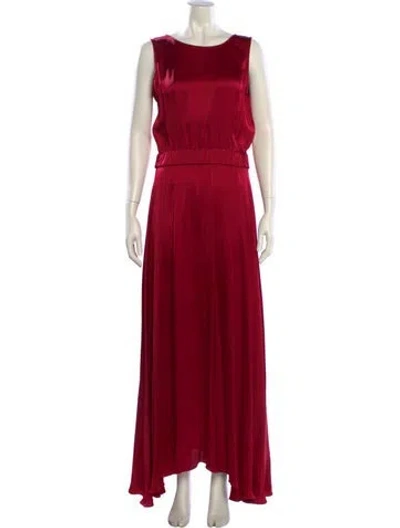 Pre-owned Forte Forte Crew Neck Long Dress In Red