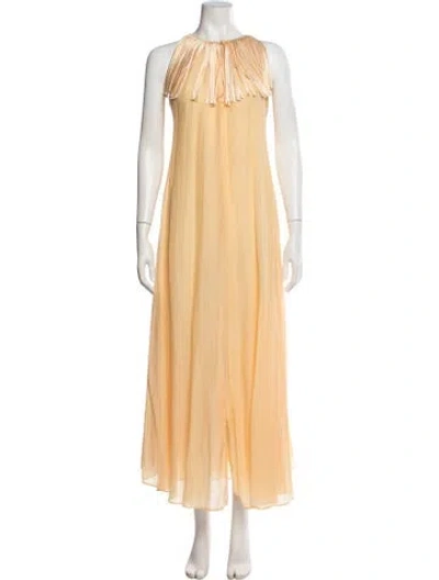 Pre-owned Forte Forte Crew Neck Long Dress W/ Tags In Yellow