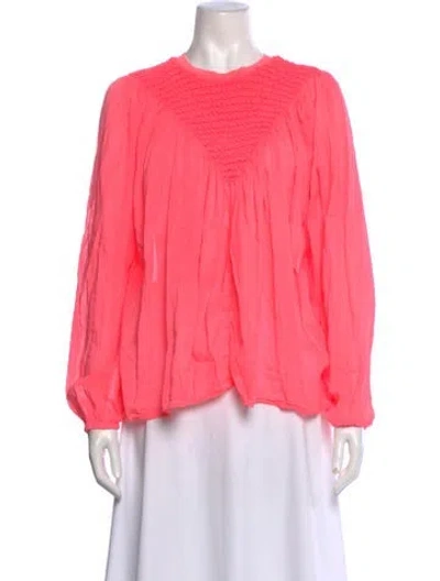 Pre-owned Forte Forte Crew Neck Long Sleeve Blouse In Pink