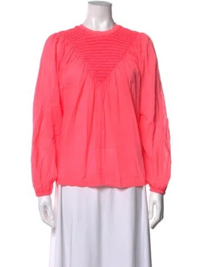 Pre-owned Forte Forte Crew Neck Long Sleeve Blouse In Pink