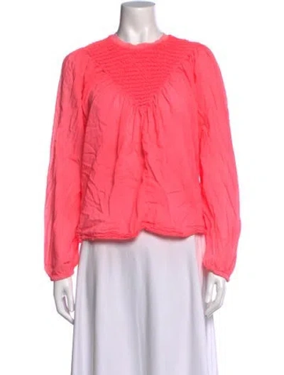 Pre-owned Forte Forte Crew Neck Long Sleeve Blouse In Pink
