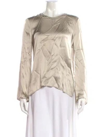 Pre-owned Forte Forte Crew Neck Long Sleeve Top In Neutral