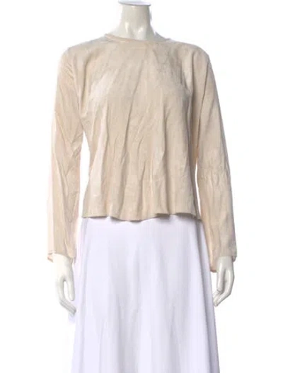 Pre-owned Forte Forte Crew Neck Long Sleeve Top In Neutral