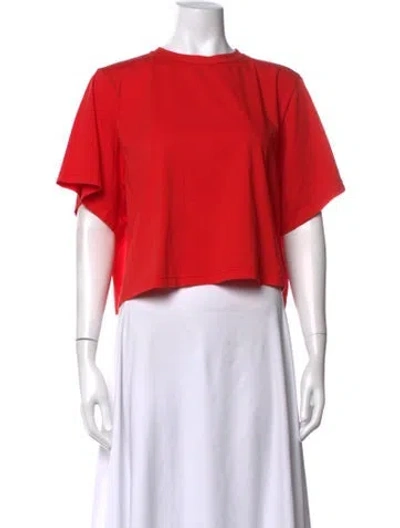 Pre-owned Forte Forte Crew Neck Short Sleeve Crop Top In Red