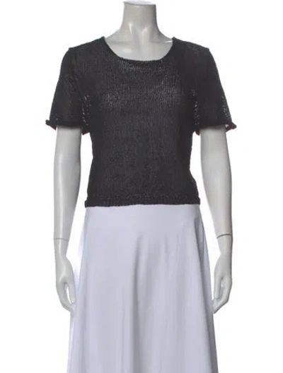Pre-owned Forte Forte Crew Neck Short Sleeve Top In Black