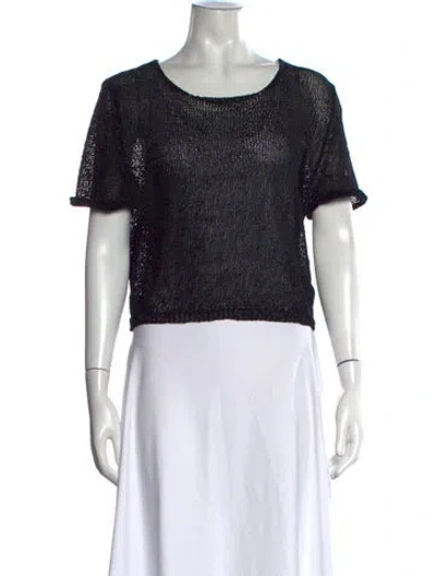 Pre-owned Forte Forte Crew Neck Short Sleeve Top In Black