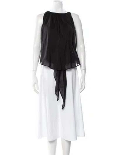 Pre-owned Forte Forte Crew Neck Sleeveless Blouse In Black