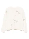 Forte Forte Soft Cotton-elastane Sweatshirt With Textured Dragonfly Pattern In Neutral
