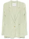 Forte Forte Pleated Effect Blazer In Green