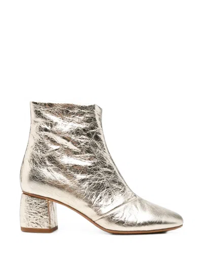 Forte Forte Crinkled-effect Ankle Boots In Silver