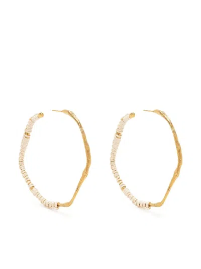 Forte Forte Crochet Hoop Earrings In Nude