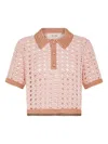 FORTE FORTE CROCHET POLO TOP