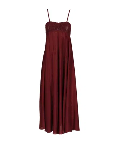 Forte Forte Dress With Crochet Bodice In Burgundy
