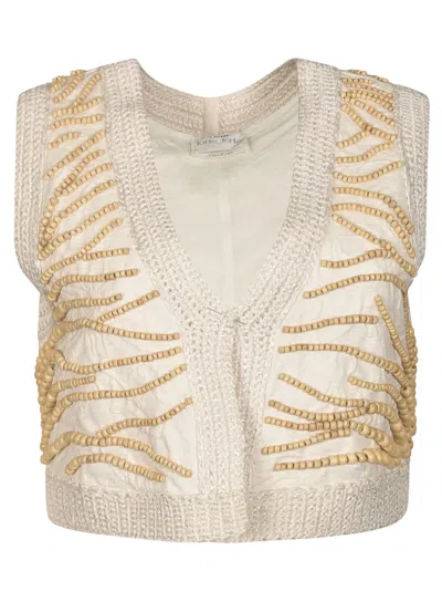 Forte Forte Cropped Gilet In White