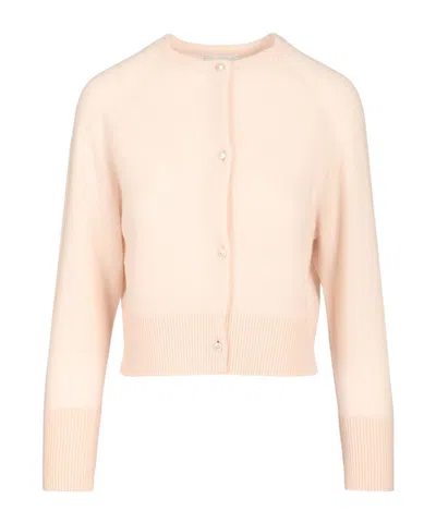 Forte Forte Cropped Knit Cardigan In Pink