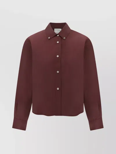 Forte Forte Crystal-embellished Cotton-blend Shirt In Cacao