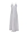 Forte Forte A-line Silver Silk Maxi Dress With Spaghetti Strap In Grey